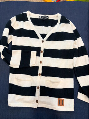 Beau Hudson black striped cardigan